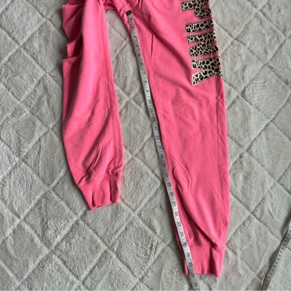 Victoria's Secret PINK | Hot Pink & Cheetah Print Joggers | Size Extra Small - Picture 11 of 12